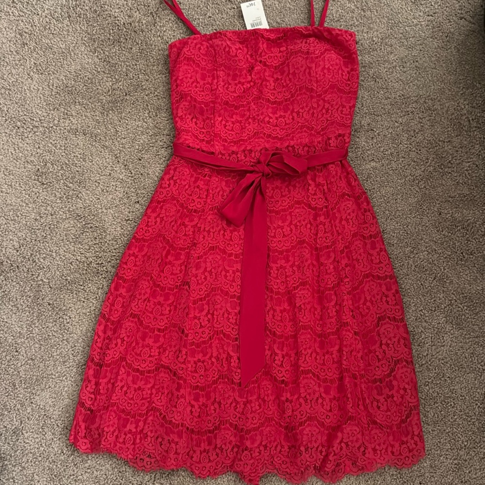 Elegant Red Lace Dress